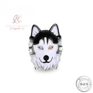 Husky Dog Charm Genuine 925 Sterling Silver - Dog Lovers Gift