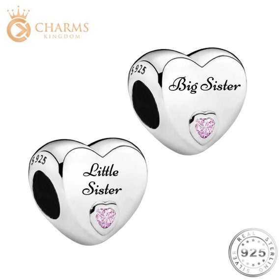Big Sister or Little Sister Heart Charm 