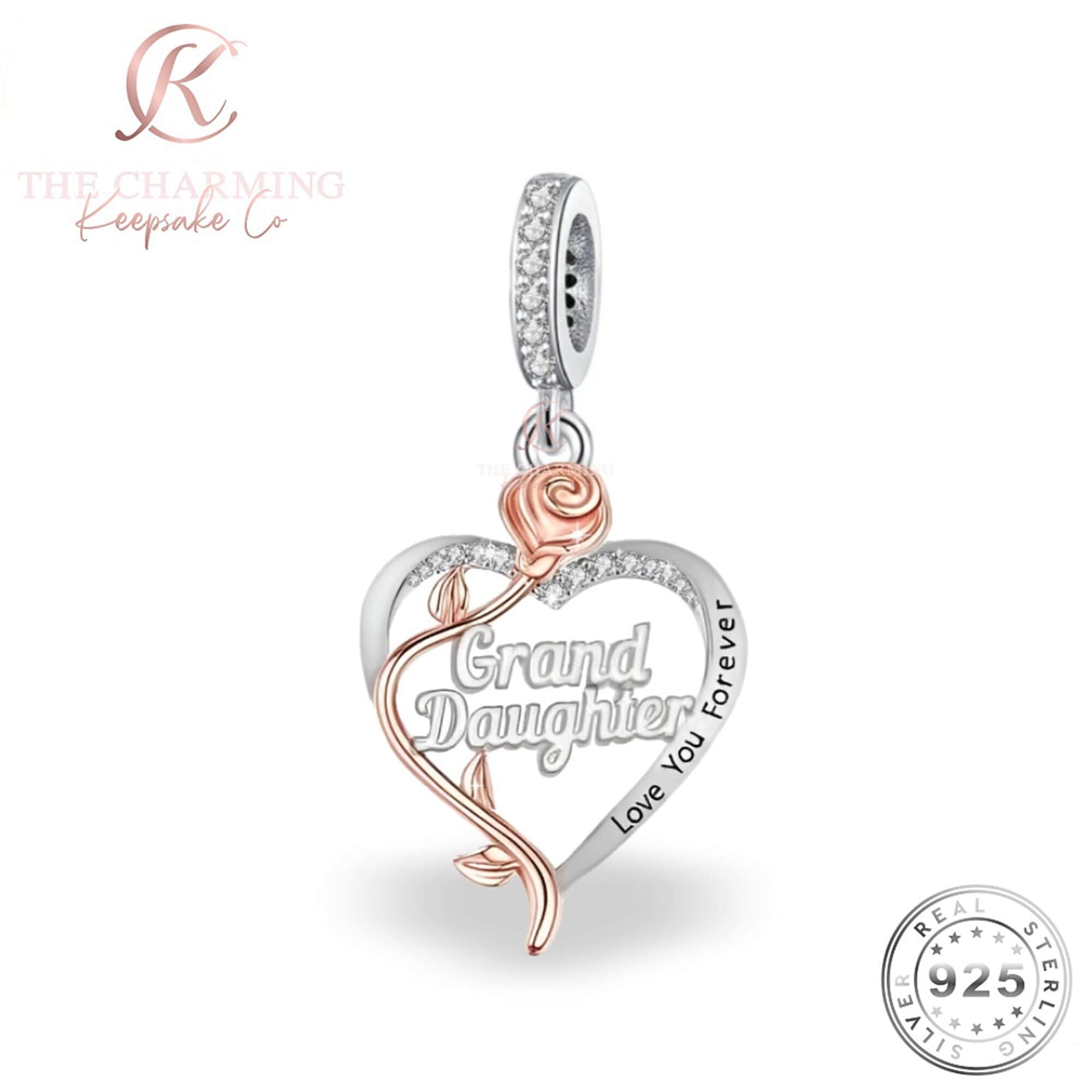 Snapklik.com : JIAYIQI Gifts For Granddaughter, Granddaughter Charms For  Pandora Charms Bracelet 925 Sterling Silver Heart Shape Love Charms