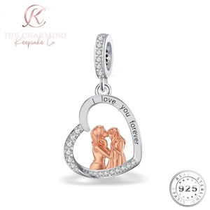 Mum & Daughter Charm Genuine 925 Sterling Silver - I Love You Forever