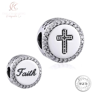 &quot;Kreuz &quot;&quot;Glaube&quot;&quot; Charm, echt 925 Sterling Silber.&quot;