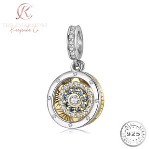 Evil Eye Charm Genuine 925 Sterling Silver and Gold - Good Luck / Fortune Gift