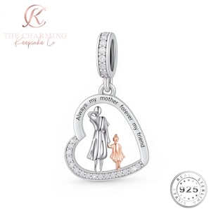 Mum & Tochter Charm Echt 925 Sterling Silber - Immer meine Mutter immer mein Freund