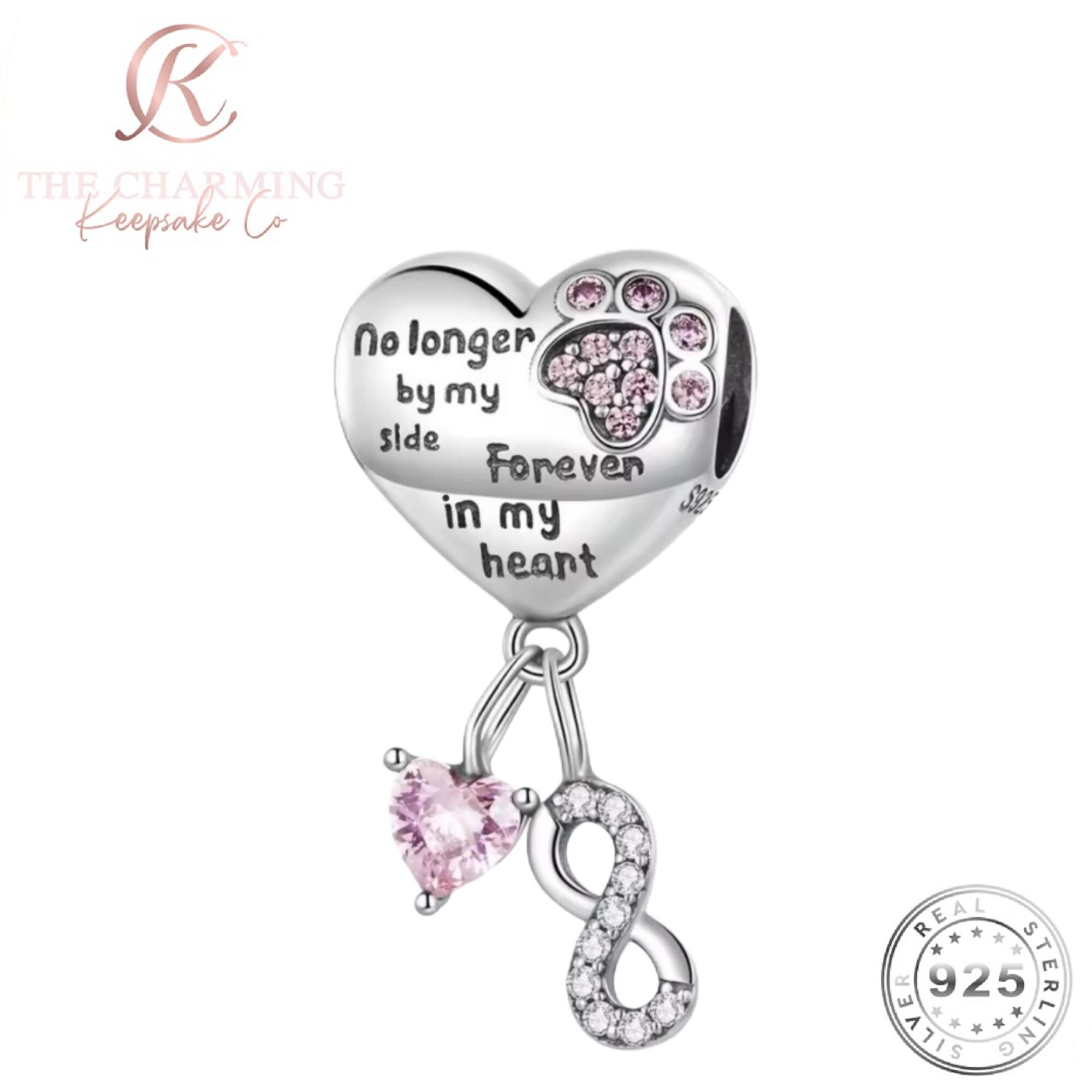 Dog Angel Wings / Paw Memorial Charm Genuine 925 Sterling Silver ...