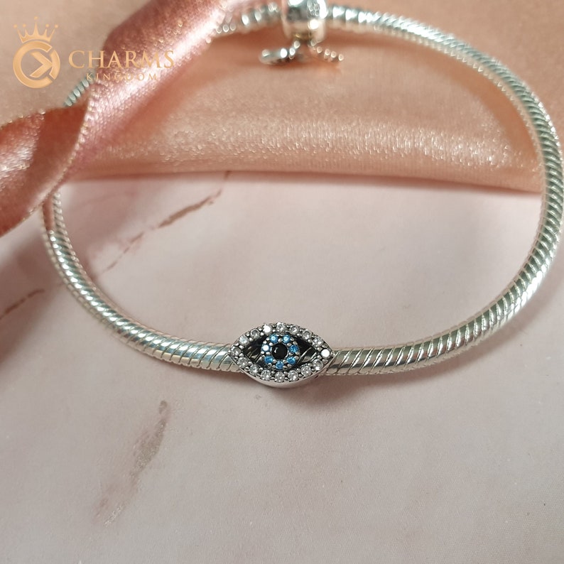 Evil Eye Charm Genuine 925 Sterling Silver Fits Pandora Etsy