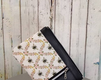 Floral Bee Zippy Clutch