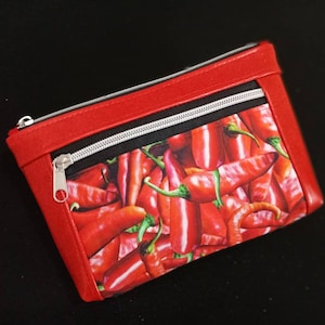 Hot Pepper Double Zipper Travel Pouch