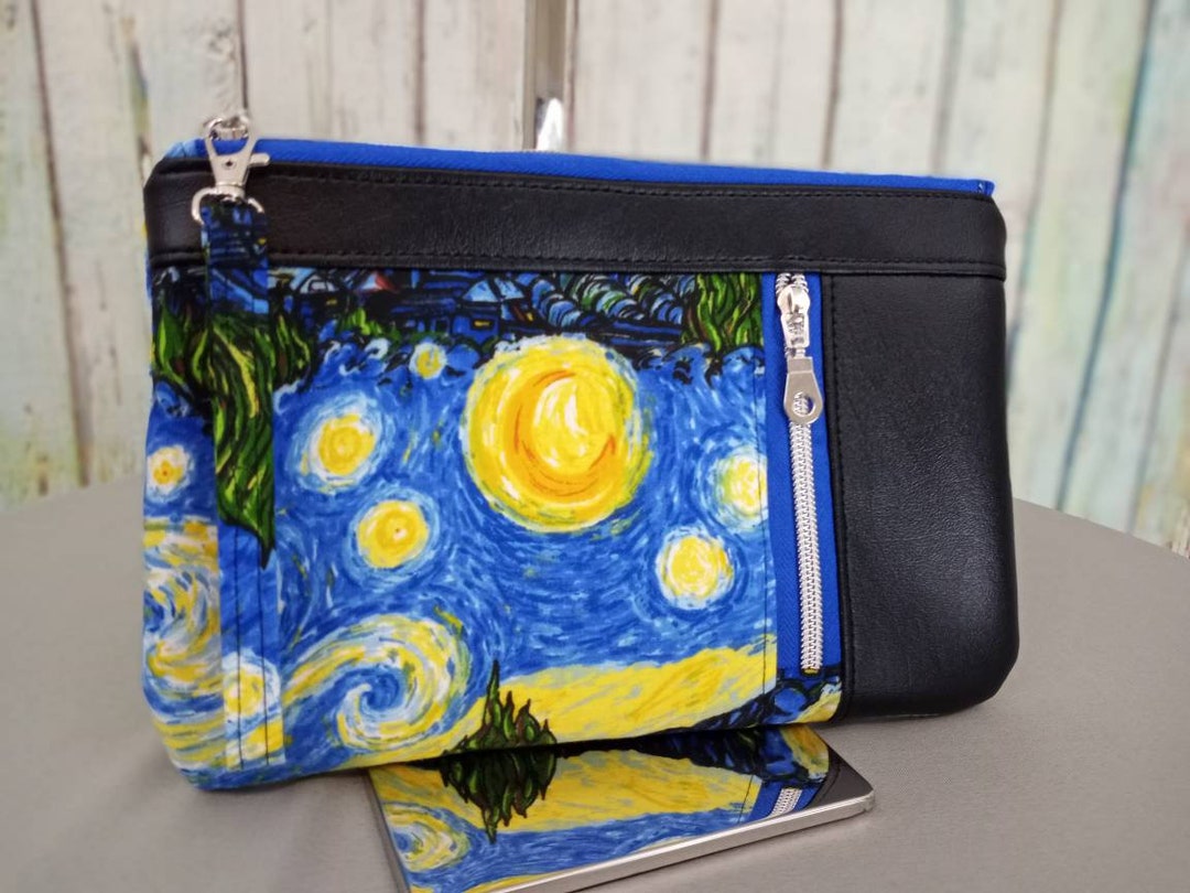 Starry Night Wristlet Clutch Bag