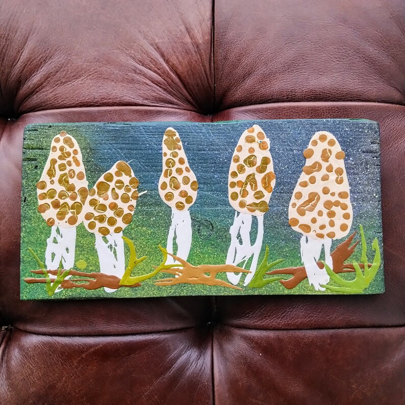 Morel Mushroom Painting Art Picture Wall Hanging Morel Fungi Toadstool
