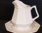 The Odd Couple - Johnson Brothers Underplate with Creamer Cream Pitcher by unknown maker, Octagonal - FREE SHIPPING