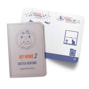 Diario de bocetos para niños en días lluviosos: el libro My Home 2 Adventure guía a los niños a dibujar cosas divertidas que encuentran en el interior con el gato / Envío gratuito