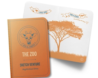 Journal guidé de croquis d'animaux du zoo - Guides de livres pour les enfants sur le journal, le dessin et la couleur des animaux sauvages au zoo, les sorties en classe | Livraison gratuite