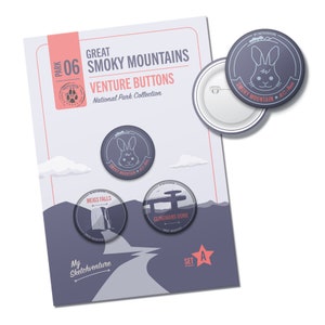 Great Smoky Mountains NATIONAL PARK pinback button pins: Motiveer wandelen op het parcours | Ideaal voor het foerageren van de natuur draagtas | Geen verzendkosten