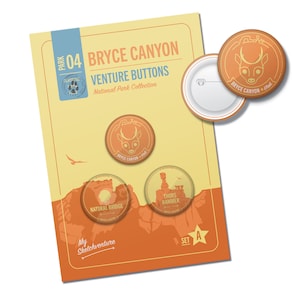 Bryce Canyon NATIONAL PARK pinback button pins: Motiveer wandelen op Queens Garden Trail | Ideaal voor het foerageren van de natuur draagtas | Geen verzendkosten