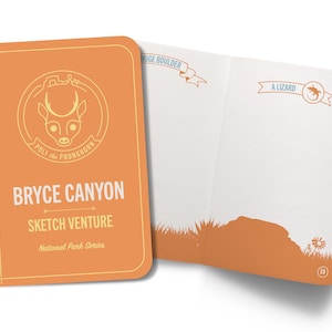 Diario de bocetos del PARQUE NACIONAL BRYCE: Libro de aventuras de dibujo para niños para caminata por la naturaleza en el Parque Nacional con mapa y página de sellos / Envío gratis