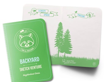 Kids Nature Journal Sketchbook - Backyard Adventure Book Guides Children Outdoors, Draw Bugs, Animals, Trees & more outside | Free Shipping