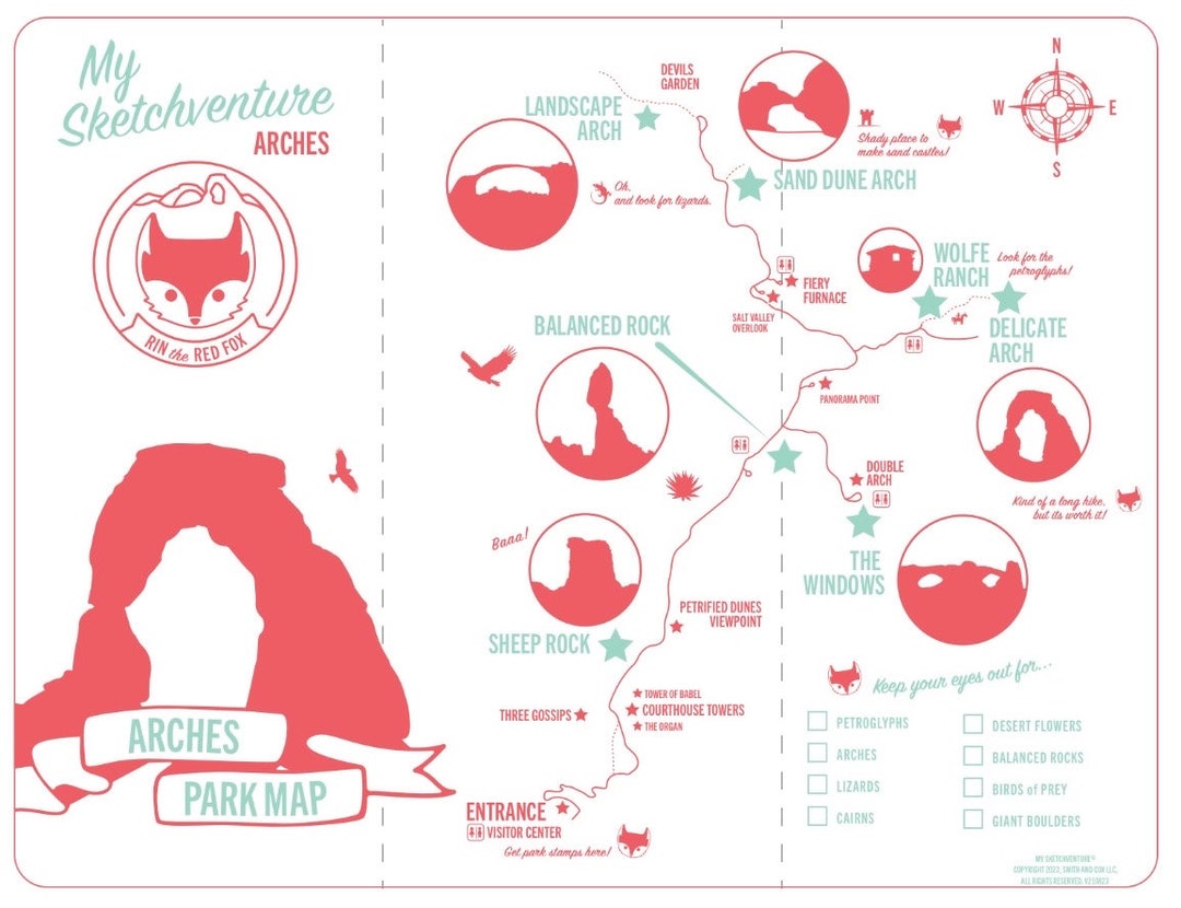 Printable ARCHES National Park Map - Print and Fold | Great for Kids 5-12 for Basic Overview of ...