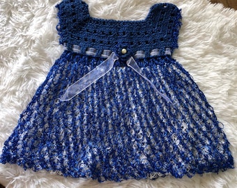 HANDMADE Blue & White Dress