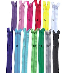 50 zippers, 30 cm, zipper, 50 pieces, zipper, 12 inch, all colors, red, pink, yellow, pink, black, white, turquoise