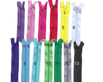 50 zippers, 30 cm, zipper, 50 pieces, zipper, 12 inch, all colors, red, pink, yellow, pink, black, white, turquoise