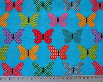 Cloth, butterfly, blue, dots, cotton fabric