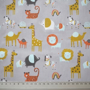 Cotton fabric, animals, children&#39;s fabric, baby fabric, giraffes, elephants
