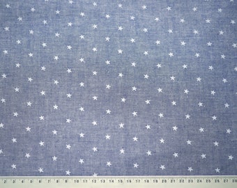 Stars, jeans, cotton fabric, light fabric, cotton look