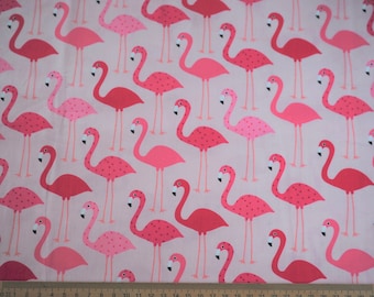 Baumwollstoff, Flamingos, rosa, pink