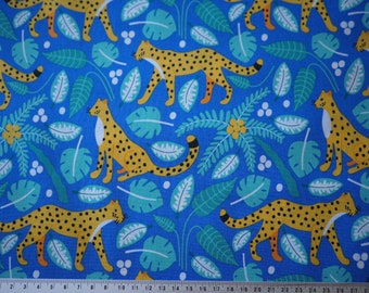 Cotton Fabric, Cheetah, Wildlife, Organic Cotton, Designer Fabric