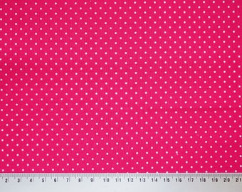Katoen stof stippen roze kleine stippen witte stip