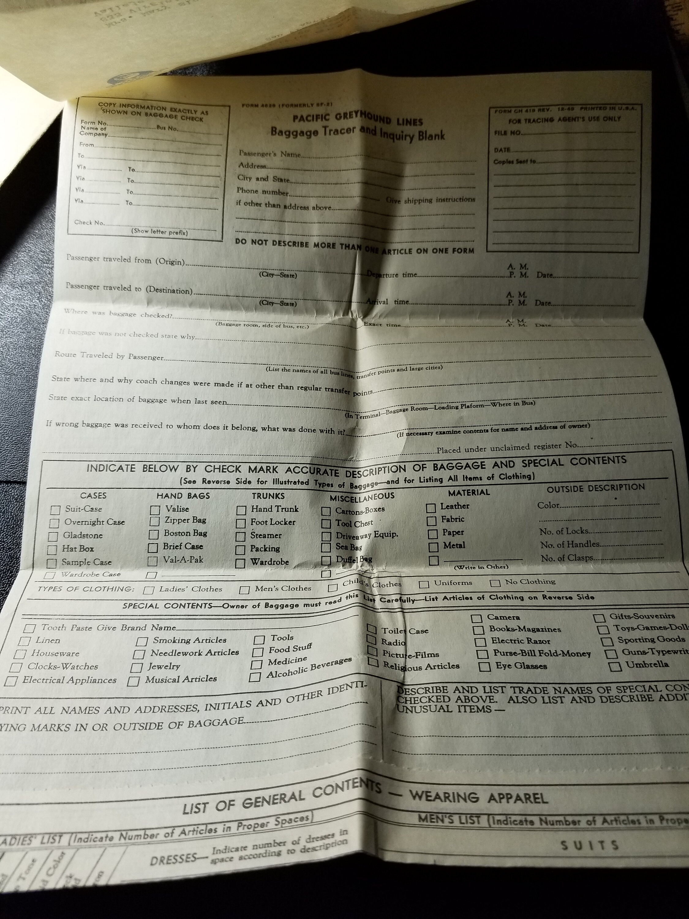 1951 Lost LUGGAGE on GREYHOUND Bus LETTER Etsy