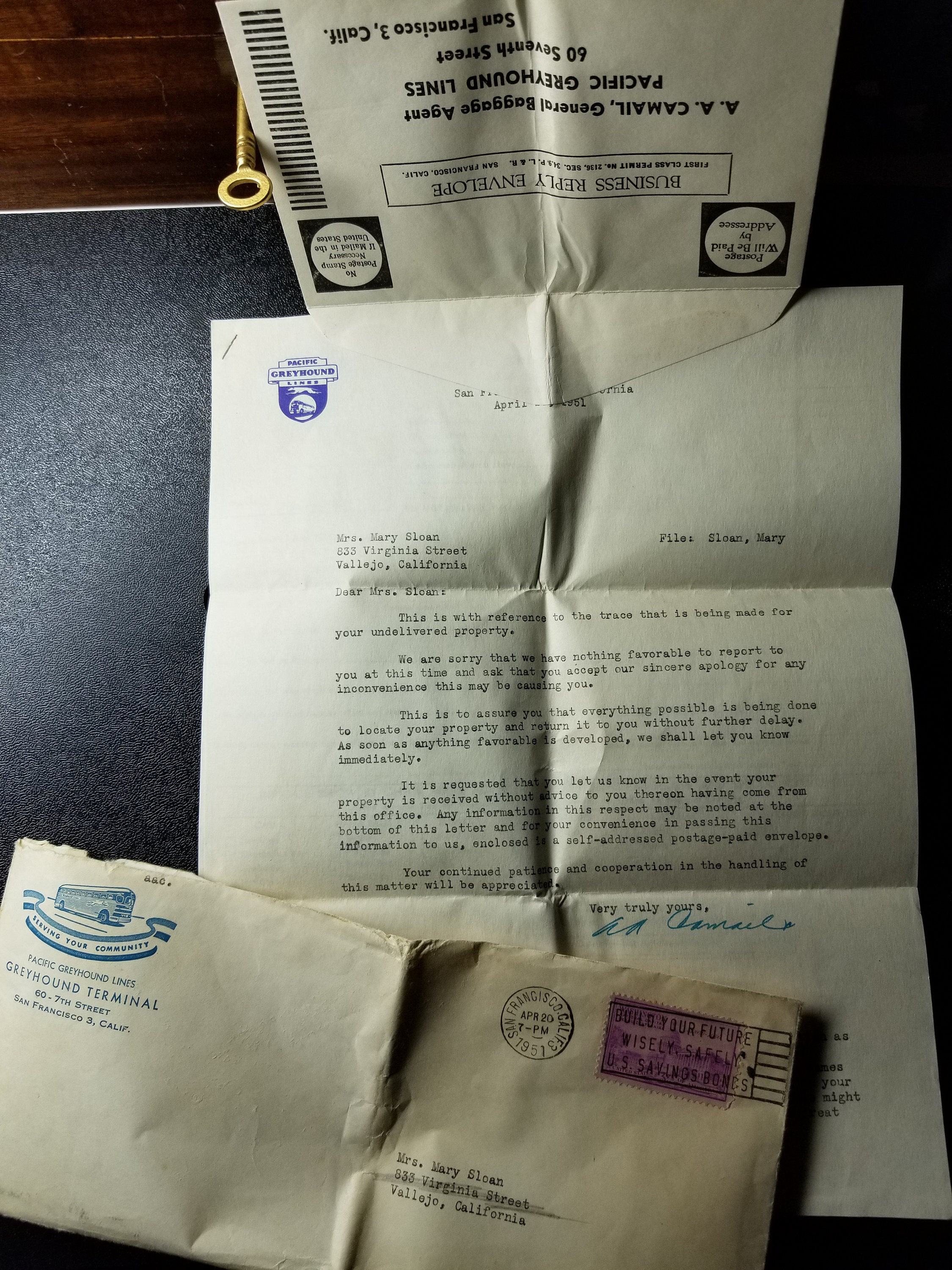 1951 Lost LUGGAGE on GREYHOUND Bus LETTER Etsy