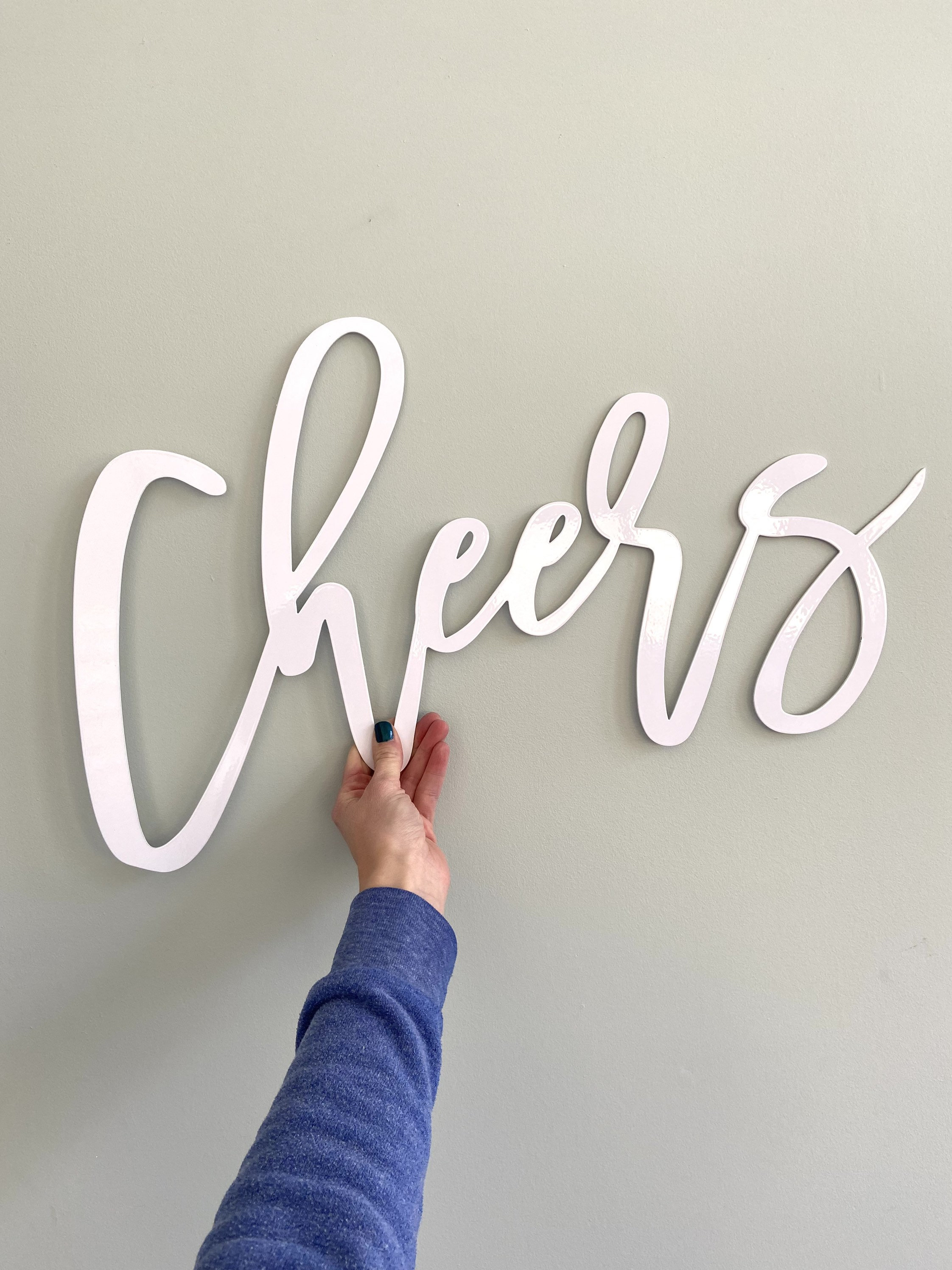 Cheers Backdrop Sign Metal Cheers Sign Etsy