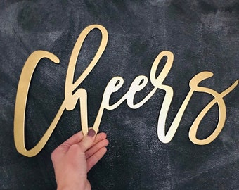 Cheers Backdrop Sign | Metal Cheers Sign