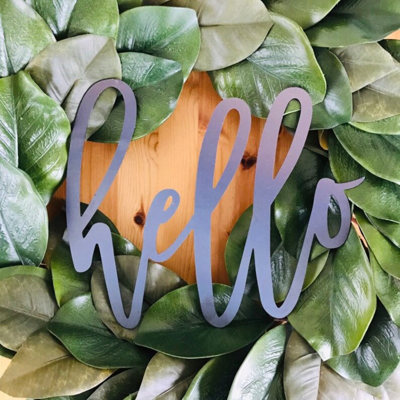 Metal Hello Sign Steel Hello Sign Small Hello Sign Black Etsy