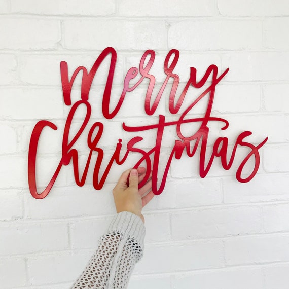 Metal Merry Christmas Sign - Etsy