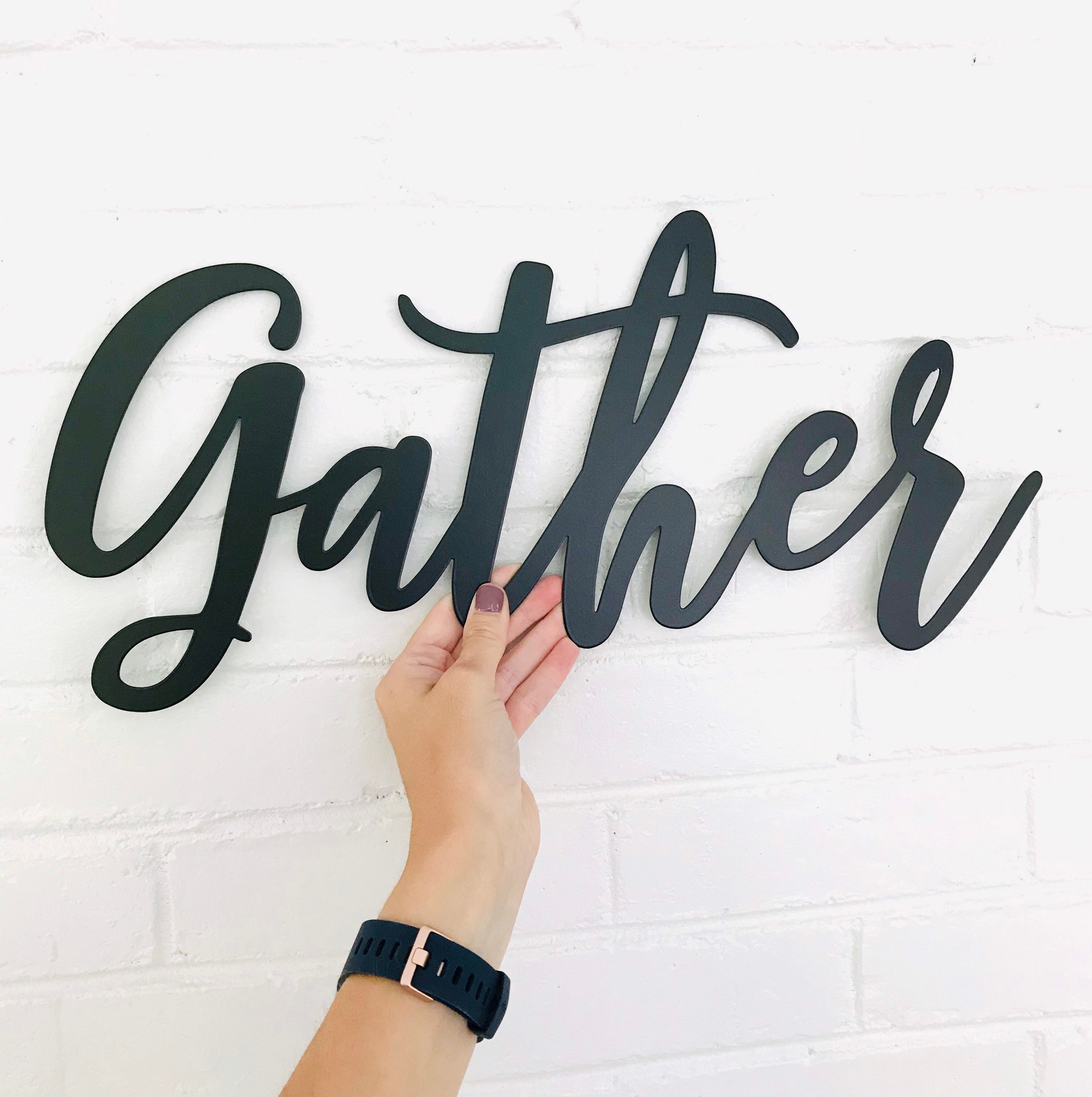 Large Gather Sign Steel Gather Sign Black Metal Gather Etsy