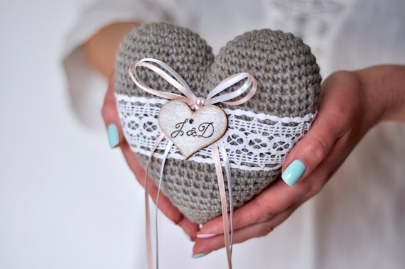 Crochet ring shop bearer pillow