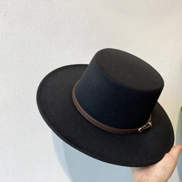 Amish Hutterite Made Black Felt Hat