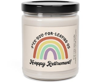 Funny Happy Retirement Candle, Group Gift for Women or Men, Fun Coworker Leaving Present, Unique Retiring Gift, Work Colleague Retired