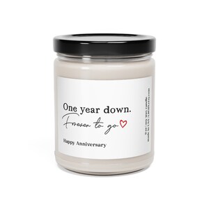 One Year Down Forever to Go Candle, First Wedding Anniversary Gift for Couple, Unique Happy Anniversary Heart Gift for Husband or Wife image 3