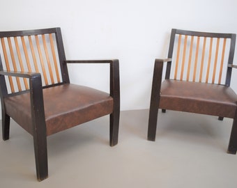 Italian Armchairs, 1940s, Set of 2