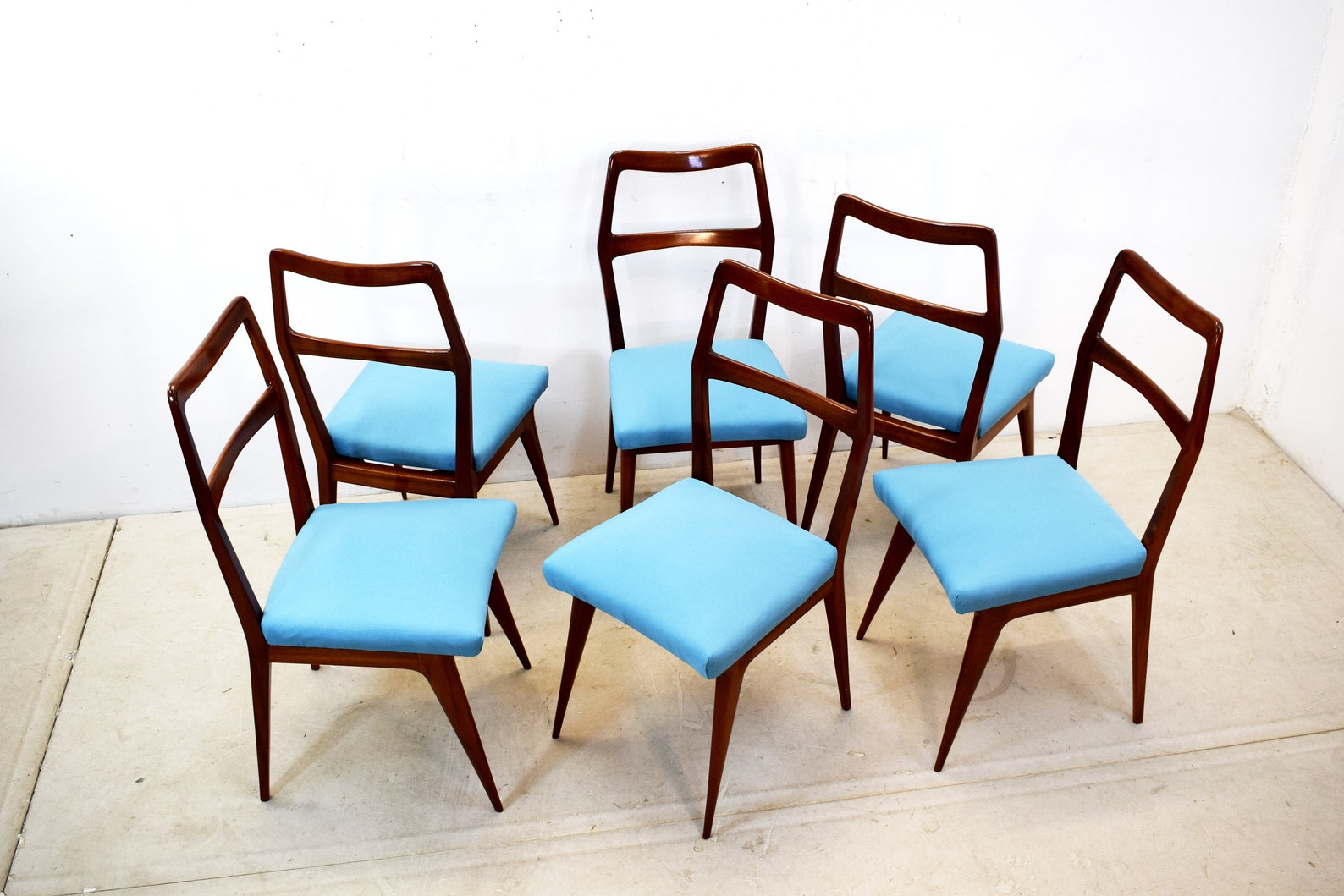 Italian Vintage Chairs 1950s Set of 6 Etsy