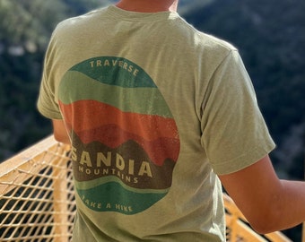 New Mexico Mountain T-Shirt, Soft Breathable Wicking Modern Fit Shirt, Traverse Logo on Shoulder, Small Local Business