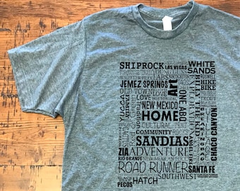 New Mexico T-Shirt, Soft Cozy Breathable Polycotton Blend Modern Fit T-Shirt, New Mexico Descriptive Word, Shop Small Local Business