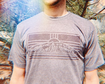 Mountain T-Shirt, Soft Breathable Wicking Modern Fit Shirt, Sandia Mountains, Shop Small Local Business