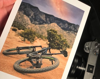 Mountain Biking Print w/ Border, High Desert Archival Fine Art Photography, Local Photographer