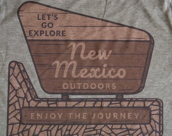New Mexico Parks T-Shirt, Soft Cozy Breathable Poly-cotton Wicking Modern Fit Shirt, Let's Explore, Enjoy the Journey, Traverse Shirt