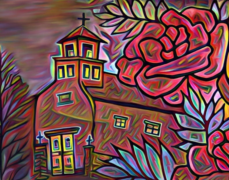 8x10 Catholic Church Art Modern Abstract Painting Archival Etsy