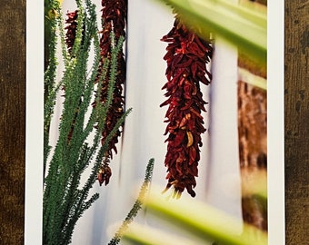 Ristra Fine Art Print, Archival Giclee, Red Chili Wall Decor, Local Artist